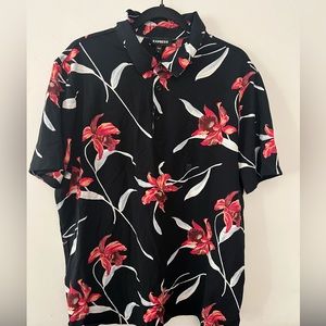 New Express Polo Floral Moisture Wicking XL Summer